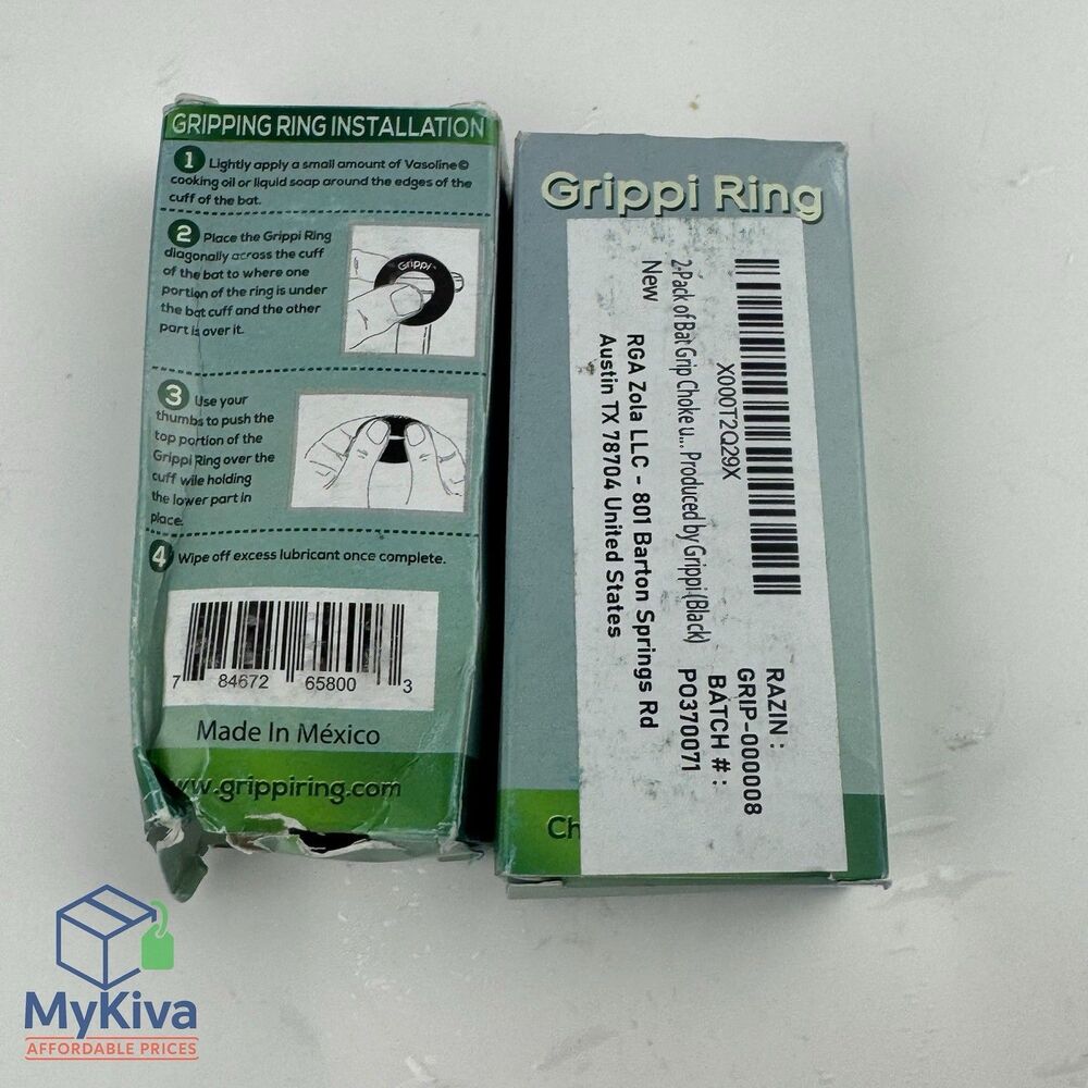 4-Pack Grippi Ring Modular Bat Grip Adjuster for Softball Baseball - Black Choke